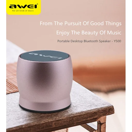 Awei Y500 vezeték nélküli bluetooth hangszóró rose gold - 8