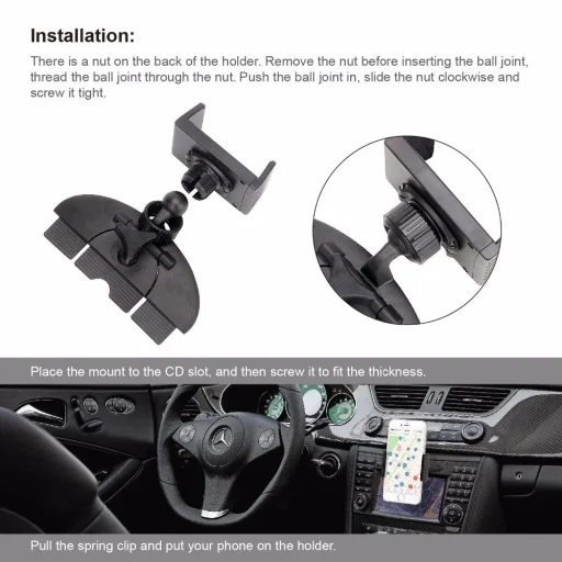 SMD CD meghajtóba, nyílásba telefontartó (V2-CD2) univerzális - 4