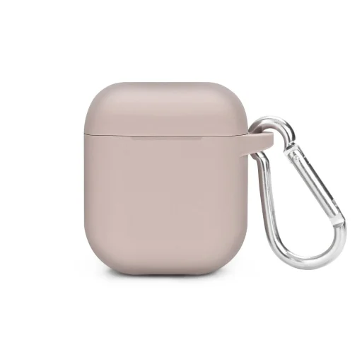 Airpods ultravékony szilikon tok karabínerrel pink - 1