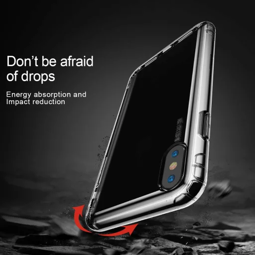 Baseus Airbag TPU tok iPhone XS MAX áttetsző arany - 4