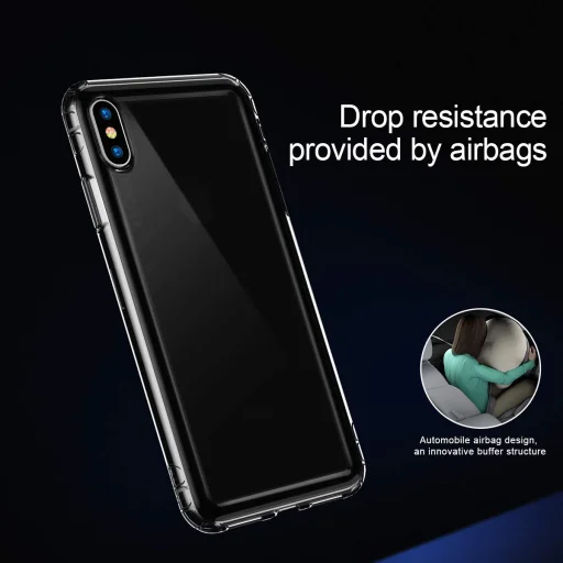 Baseus Airbag TPU tok iPhone XS MAX áttetsző arany - 3