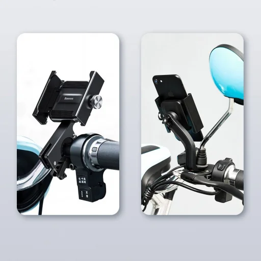 Baseus Knight fém telefontartó kerékpár/motor kormányra rögzíthető fekete (CRJBZ-01) - 9