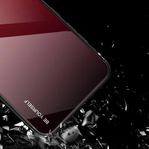 Gradient 9H üveghátlapú tok szilikon kerettel Huawei Mate 30 Lite fekete/kék - 6