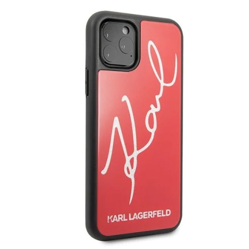 Karl Lagerfeld Signature flitteres keménytok iPhone 11 Pro MAX piros - 6