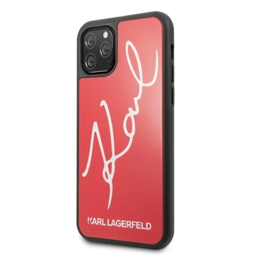 Karl Lagerfeld Signature flitteres keménytok iPhone 11 Pro MAX piros - 2