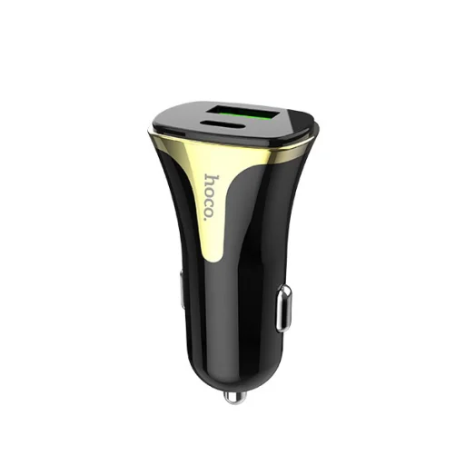 Hoco Colossus autós szivargyújtó töltő Z31A 1xUSB QC 3.0 + 1xUSB Typ C PD 3.0 fekete - 1