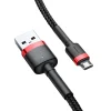 Baseus Cafule Nylon harisnyázott dupla oldalú USB/Micro USB kábel QC3.0 1.5A 2m fekete - 2