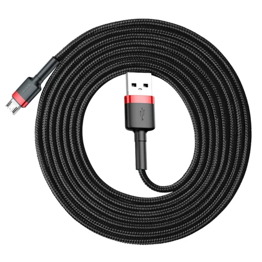Baseus Cafule Nylon harisnyázott dupla oldalú USB/Micro USB kábel QC3.0 1.5A 2m fekete - 5