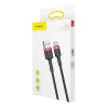Baseus Cafule Nylon harisnyázott USB/USB-Type C kábel QC3.0 2A 0.5 m fekete/piros (CATKLF-A91) - 16