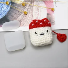 Airpods 1/2 ultravékony szilikon tok gyapjú gomba mintás burkolattal