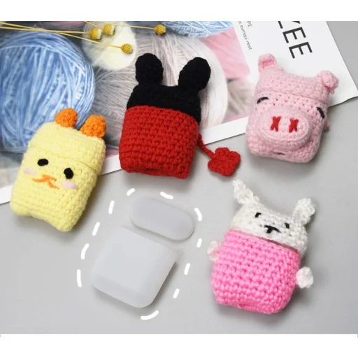 Airpods 2gen/1gen ultravékony szilikon tok gyapjú egér mintás burkolattal - 3