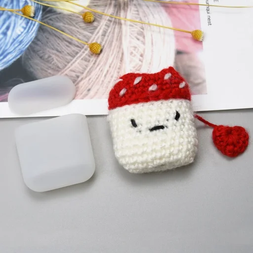 Airpods 1/2 ultravékony szilikon tok gyapjú gomba mintás burkolattal - 1