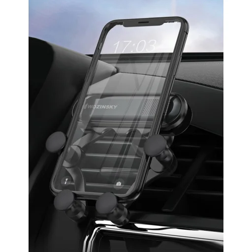 Wozinsky Gravity univerzális szellőző lamellára rögzíthető autós telefontartó fekete - 7