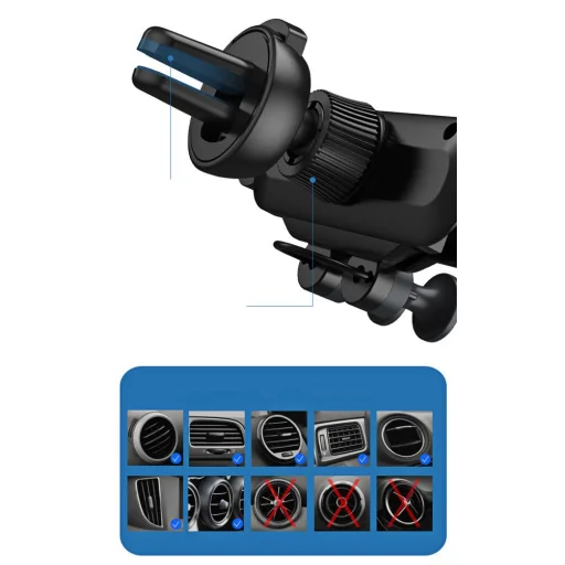 Wozinsky Gravity univerzális szellőző lamellára rögzíthető autós telefontartó fekete - 4