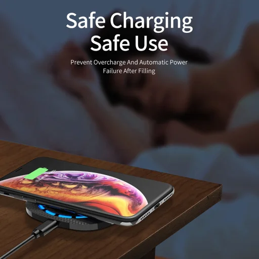 SMD NO7 vezeték nélküli QI gyors töltő, fekete 10W - 6