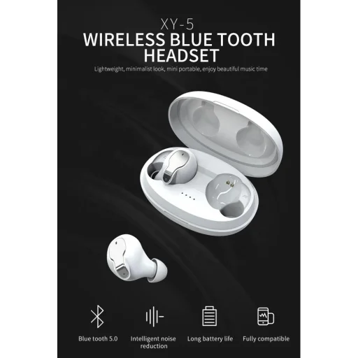SMD TWS XY-5 vezeték nélküli fülhallgató, headset Bluetooth 5.0 fehér színben - 5