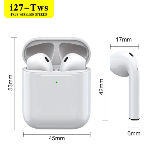 SMD TWS i27 2.0 vezeték nélküli fülhallgató, headset Bluetooth 5.0 fehér színben - 3