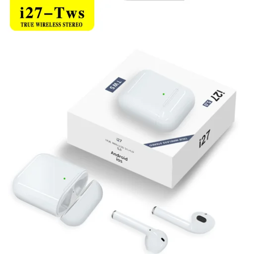 SMD TWS i27 2.0 vezeték nélküli fülhallgató, headset Bluetooth 5.0 fehér színben - 6