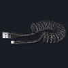 Remax Super Spring nylon harisnyázott Micro-USB kábel 120 Cm 2.1 A fekete  thumbnail