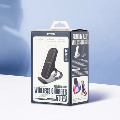 Remax Qi vezeték nélküli gyorstöltő állvány 10W fekete (RP-W12) - 2