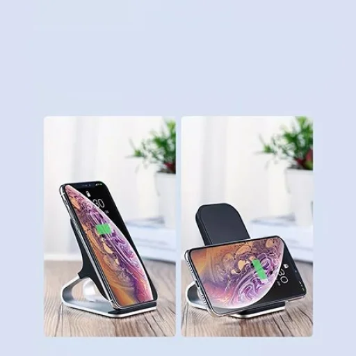 Remax Qi vezeték nélküli gyorstöltő állvány 10W fekete (RP-W12) - 4