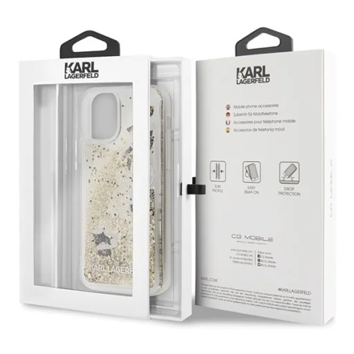 Karl Lagerfeld tok iPhone 11 áttetsző/folyékony flitteres mintával (KLHCN61ROGO) - 7