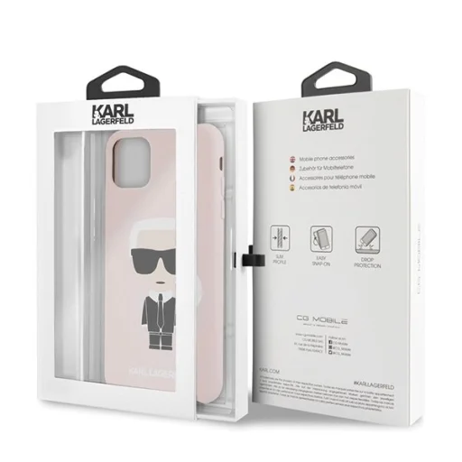 iPhone 11 Pro Max Karl Lagerfeld Iconic szilikon tok pink (KLHCN65SLFKPI) - 7