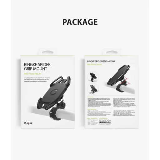 Biciklikormányra erősíthető telefontartó fekete, biciklis mobitelefon tartó (Ringke Spide) - 14