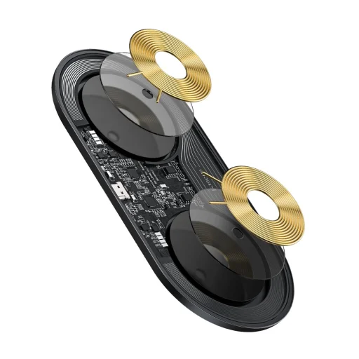 Baseus Simple 2in1 vezeték nélküli telefon és airpods Qi töltő 15W fekete (WXJK-01) - 6