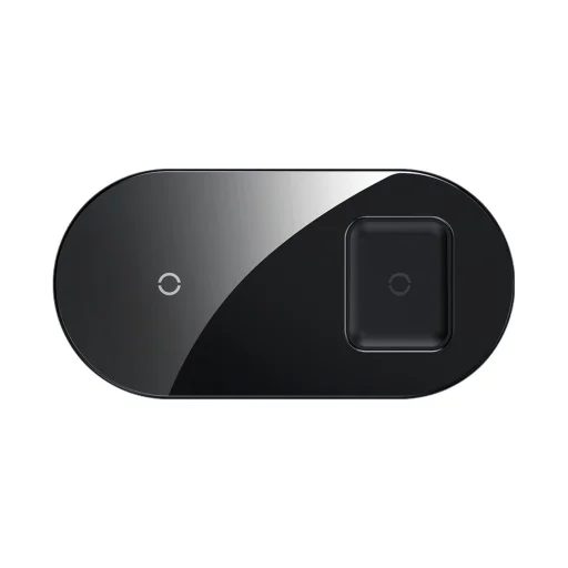 Baseus Simple 2in1 vezeték nélküli telefon és airpods Qi töltő 15W fekete (WXJK-01) - 2