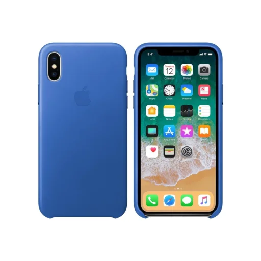 Apple gyári bőr tok Apple iPhone X/XS electric blue színben (MRGG2ZM/A) - 1