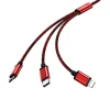 PRODA Agile 3in1 USB/Micro-USB/USB-C kábel 2.8A 1m piros thumbnail