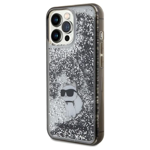 Original Pouch KARL LAGERFELD hardcase Liquid Glitter Choupette KLHCP13LLKCNSK iPhone 13 Pro tok - 2