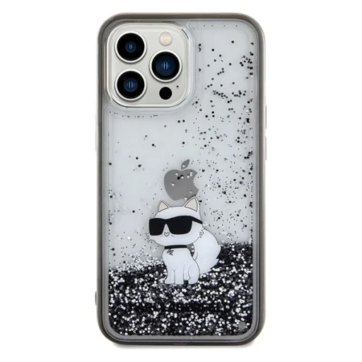 Original Pouch KARL LAGERFELD hardcase Liquid Glitter Choupette KLHCP13LLKCNSK iPhone 13 Pro tok - 3