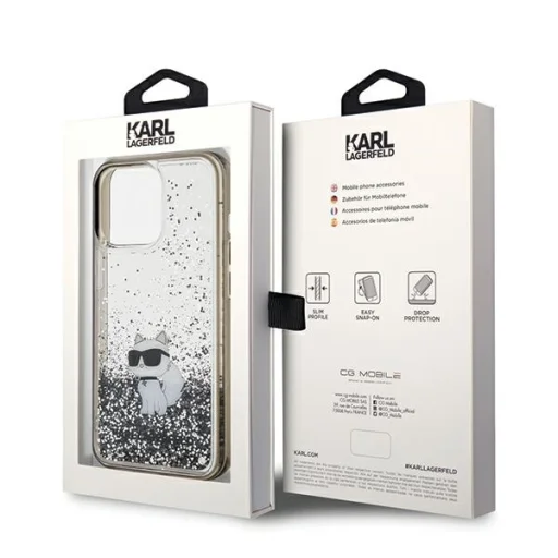 Original Pouch KARL LAGERFELD hardcase Liquid Glitter Choupette KLHCP13LLKCNSK iPhone 13 Pro tok - 8