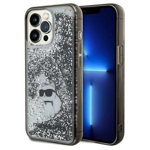 Original Pouch KARL LAGERFELD hardcase Liquid Glitter Choupette KLHCP13LLKCNSK iPhone 13 Pro tok - 1