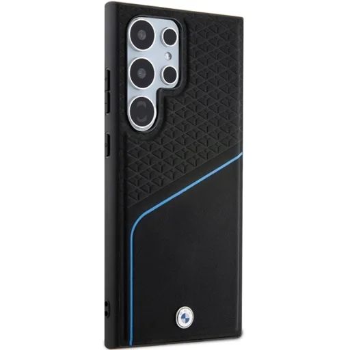 Original BMW keménytok Signature Leather Textured & Line MagSafe BMHMS24L23RDCLK Samsung Galaxy S24 Ultra tok Fekete - 4