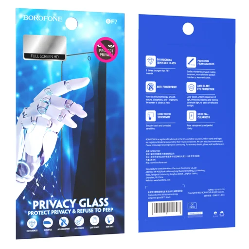 Borofone Edzett üveg BF7 Diamond Armor Teljes Képernyős Anti-spy iPhone 12 Pro Max - 10 darab üvegfólia - 9