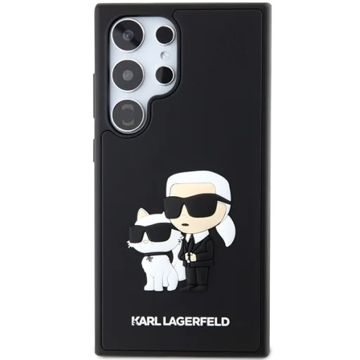 Original Pouch KARL LAGERFELD keménytok 3D Rubber Karl&Choupette KLHCS24L3DRKCNK Samsung Galaxy S24 Ultra fekete tok - 3