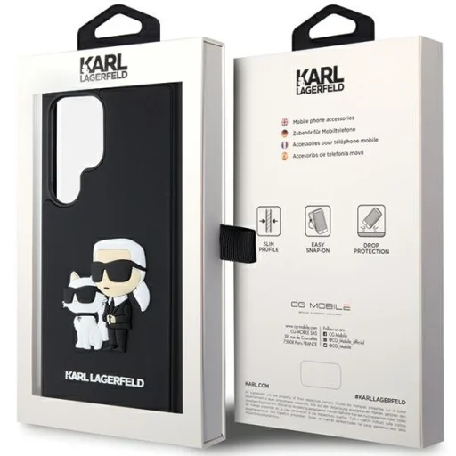 Original Pouch KARL LAGERFELD keménytok 3D Rubber Karl&Choupette KLHCS24L3DRKCNK Samsung Galaxy S24 Ultra fekete tok - 8
