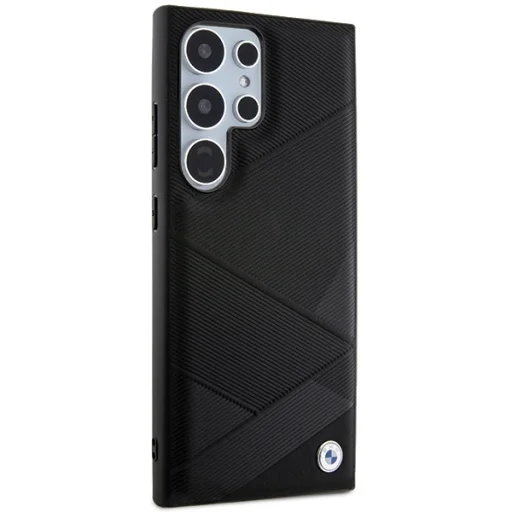 Original Case BMW hardcase Signature Leather Crossing Lines Pattern BMHCS24L23RCGPK tok Samsung Galaxy S24 Ultra Black - 4