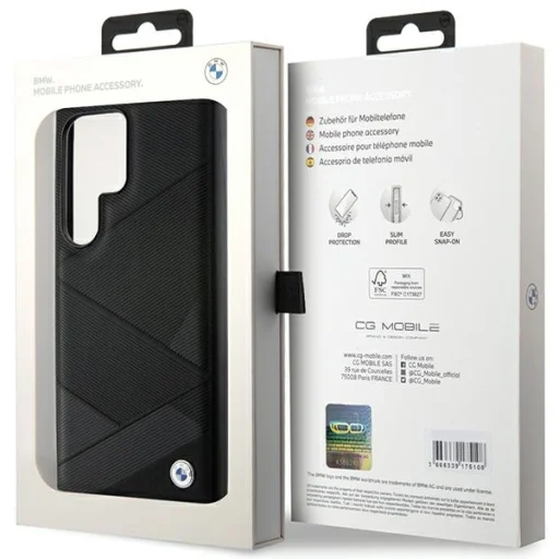 Original Case BMW hardcase Signature Leather Crossing Lines Pattern BMHCS24L23RCGPK tok Samsung Galaxy S24 Ultra Black - 8