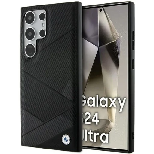 Original Case BMW hardcase Signature Leather Crossing Lines Pattern BMHCS24L23RCGPK tok Samsung Galaxy S24 Ultra Black - 1