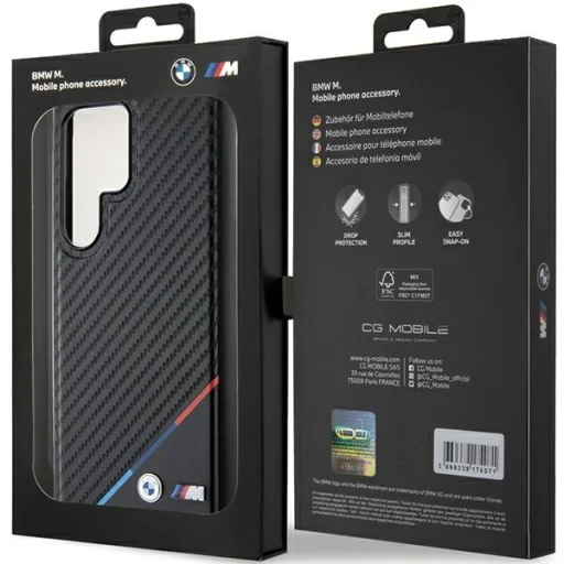 Original Case BMW hardcase Carbon Tricolor Line MagSafe BMHMS24L23PUDTK Samsung Galaxy S24 Ultra tok - 7