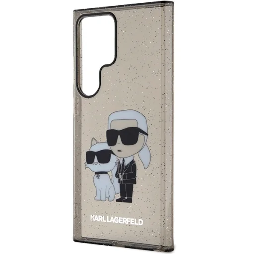 Original Pouch KARL LAGERFELD kemény tok Glitter Karl&Choupette KLHCS24LHNKCTGK Samsung Galaxy S24 Ultra fekete tok - 6