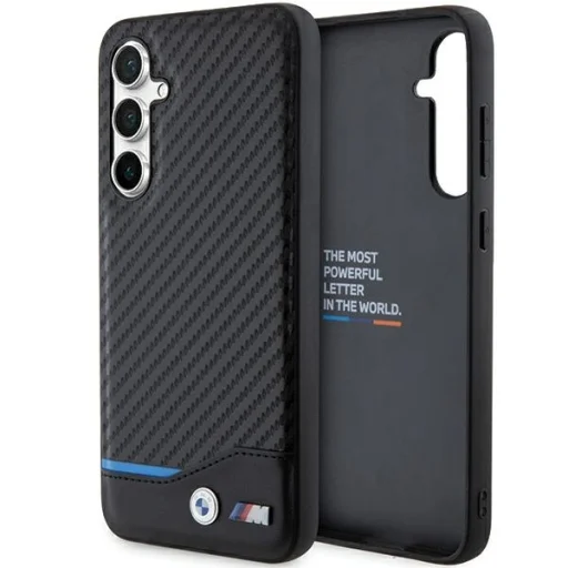 Original Case BMW Leather Carbon BMHCS23FE22NBCK Samsung Galaxy S23 FE fekete tok - 1