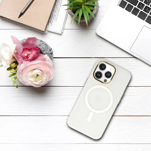 Mágneses Matt Tok iPhone 12 Pro Max Fehér - 8