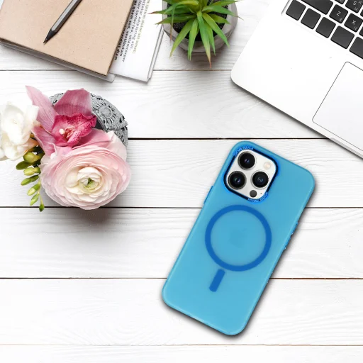 Mágneses Frosted tok iPhone 11 Pro kék - 8