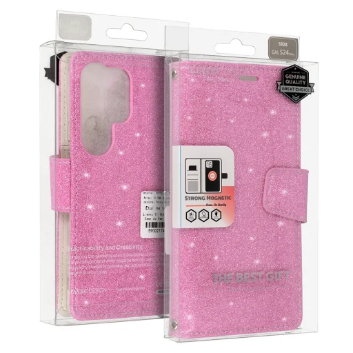 Liavec Glitter Magsafe Fliptok Samsung Galaxy S24 Plus pink tok - 1