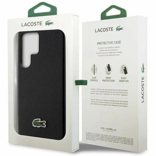  Samsung Galaxy S24 Ultra fekete LACOSTE hardcase Iconic Petit Pique MagSafe Original Pouch tok - 4